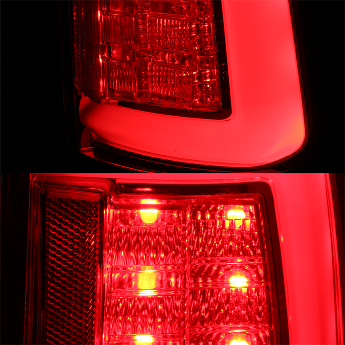 Fits 20092018 Dodge Ram 1500/2500/3500 Red Clear LED Tube Tail Light